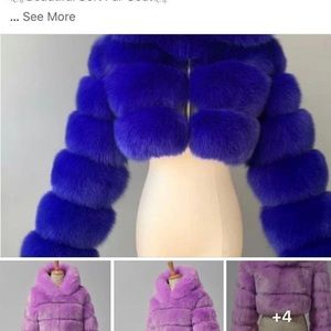 Faux fur jacket purple